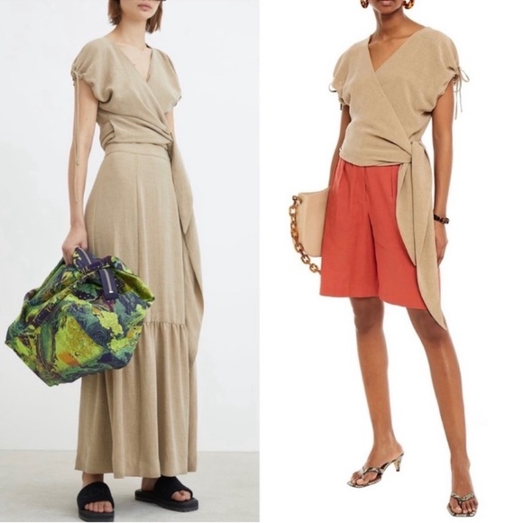 RODEBJER Auren Wrap Top, Raw Clay, Large - Picture 4 of 10